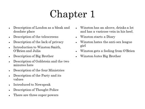 synopsis of 1984|1984 chapter summaries.